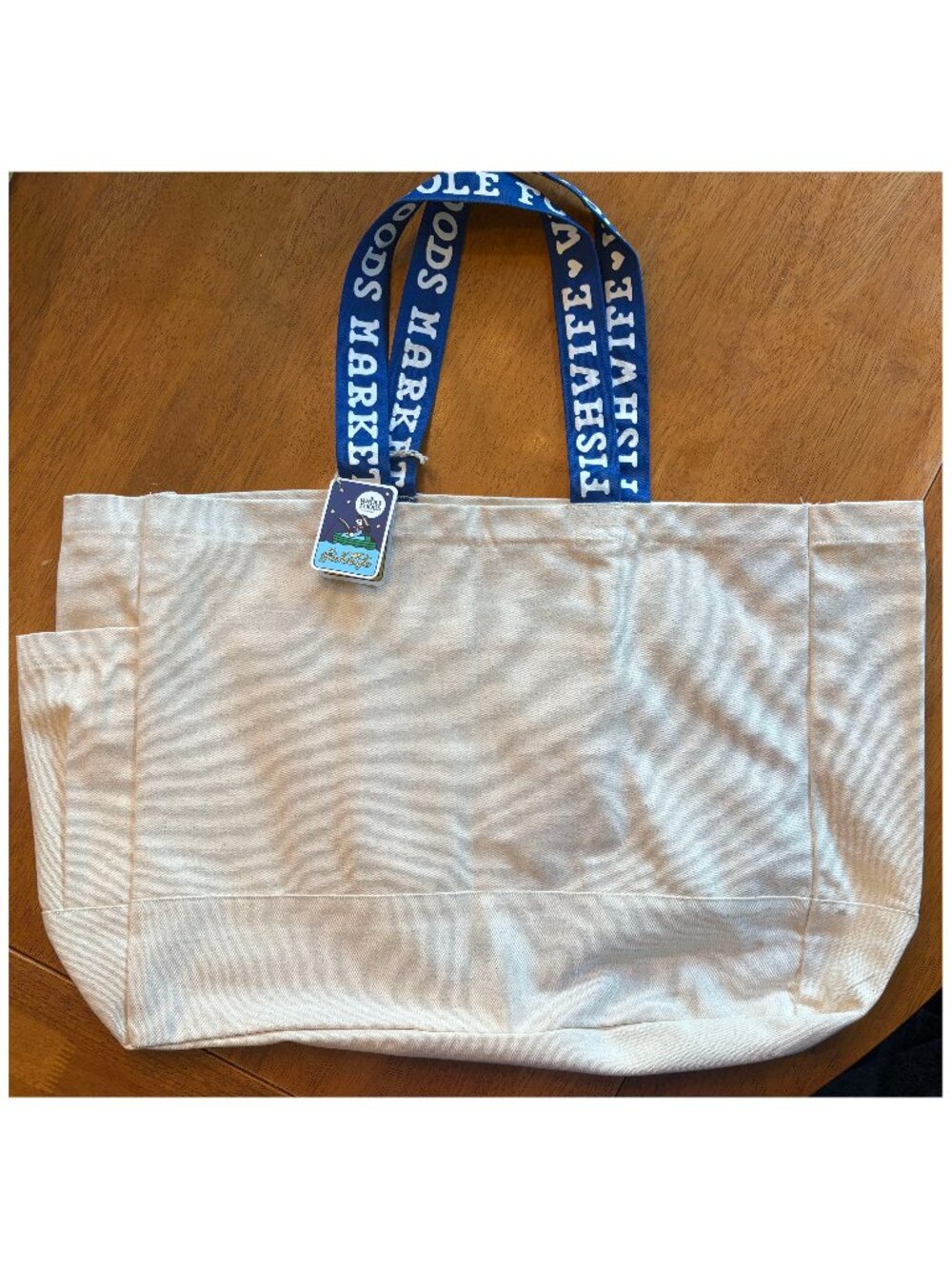 Whole Foods "Fishwife" Canvas Tote, large size NWT - Picture 2 of 3
